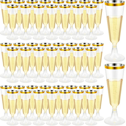Bulk 25 Pcs Disposable Champagne Cups 2025 Crystal Clear Acrylic Toasting Flutes Non-Slip for Wedding Receptions&NYE Party Decor Wholesale