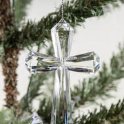 Acrylic Transparent Cross Hanging Ornaments Christmas Decorations Bulk for Xmas Party