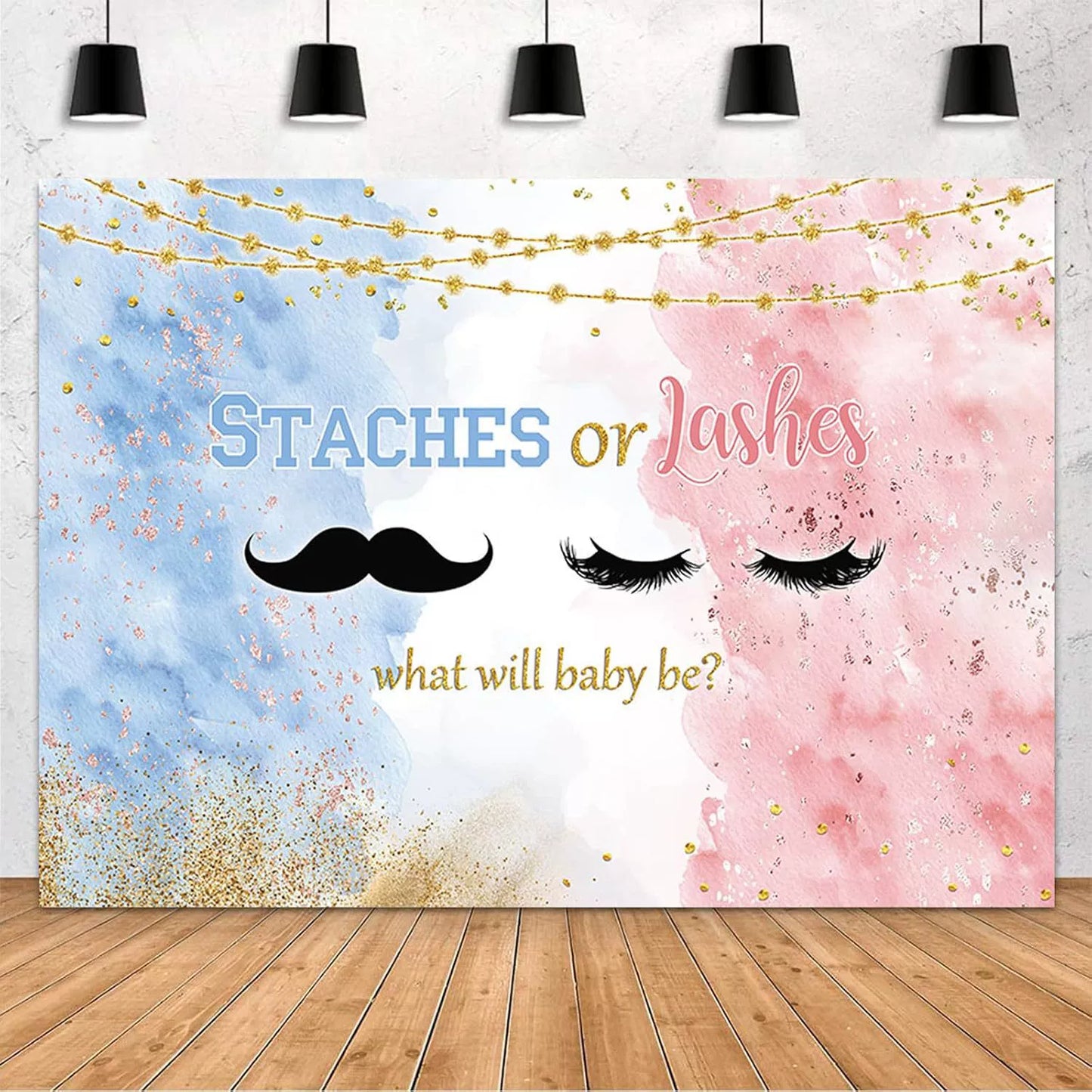 Gender Reveal Backdrop - Birthday & Party Decoration Banner - Photo Background for Celebrations