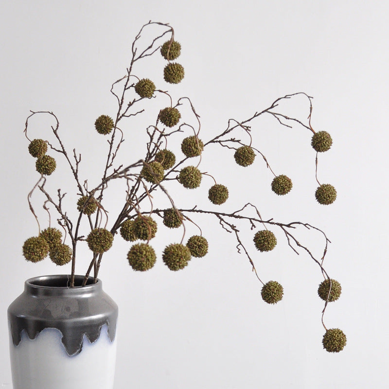 Single Stem Artificial Chestnut Branch, 39" Length with 8 Blooms, Retro Home Decor for Indoor Spaces
