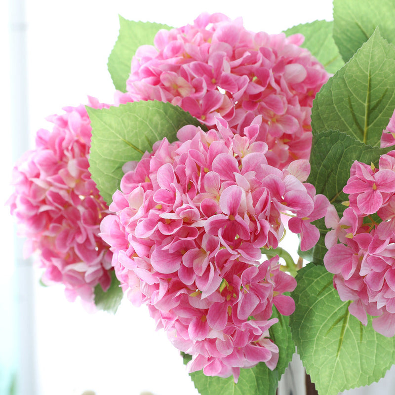 18 Inch Silk Hydrangea Flowers Bouquet, 10 Pcs Artificial Hydrangea Stems for Bulk Wholesale