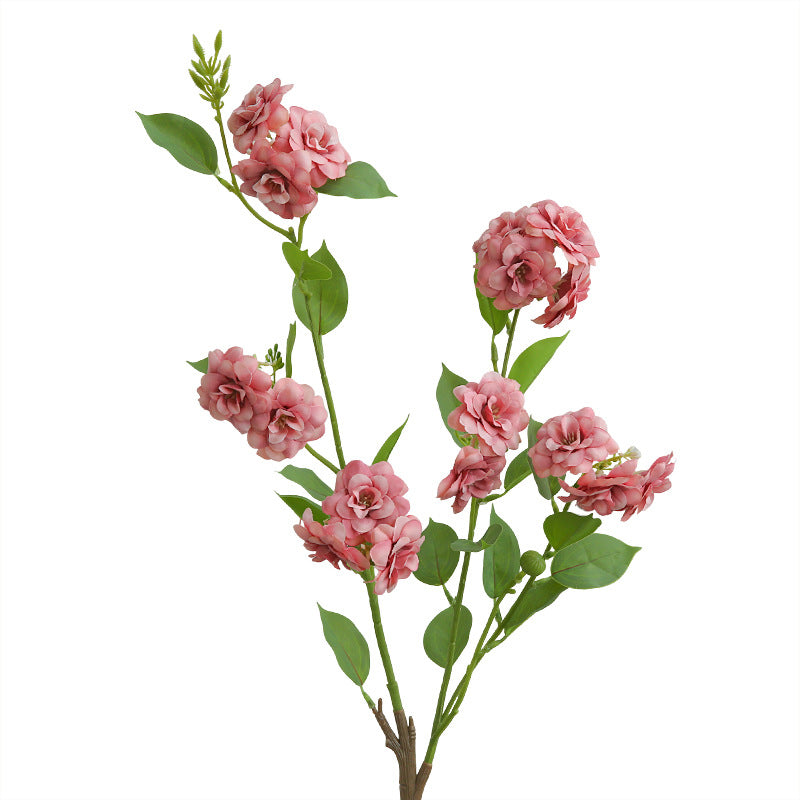 Artificial Camellia Silk Flower, 34" Single Stem with 17 Blooms, Perfect for Home Decor, Weddings, and Events, Available in White, Pink, Purple, and Rose