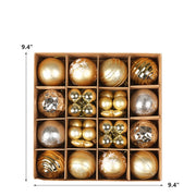 44 Pcs Christmas Ball Ornaments Set with Storage Box - Red, Green, Gold, 2 Inch Artificial Holiday Decor