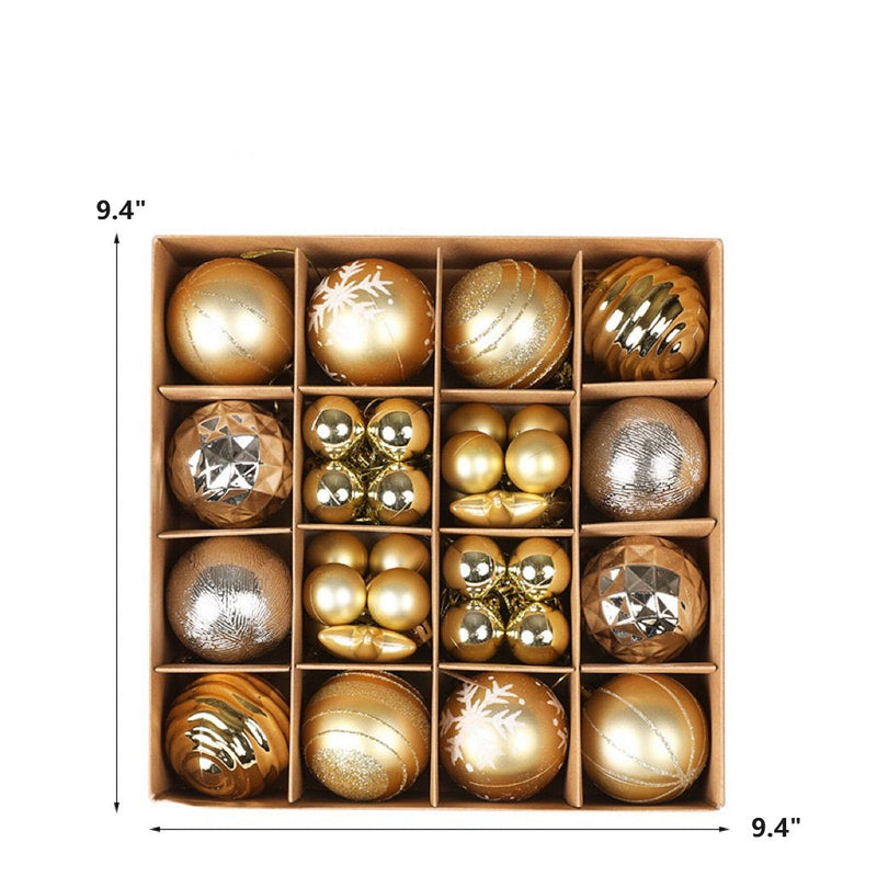 44 Pcs Christmas Ball Ornaments Set with Storage Box - Red, Green, Gold, 2 Inch Artificial Holiday Decor