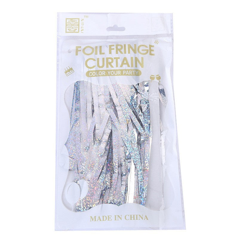 Bulk 2 pcs Holographic Tinsel Curtain for Wedding and Birthday Party Backdrops Sparkling Party Decoration Door Curtain Wholesale