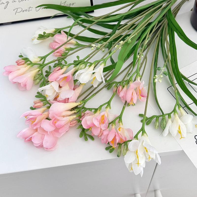 24" Faux Silk Orchid Bush with 6 Blooms, Modern Home Decor, Wedding & Event Styling