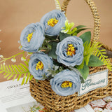 5-Stem Happy Rose Artificial Flowers 12" - Home Wedding Decor Table Centerpiece