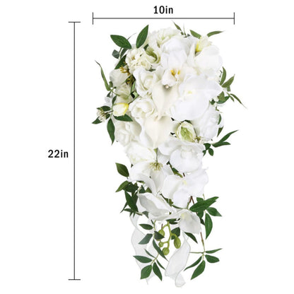 Bulk 10" Orchid Wedding Bouquets Real Touch Silk Cascading Flower for Ceremony Decor Photo Shoots Anniversary Events Wholesale