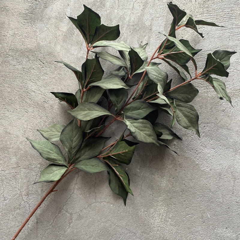 Single Stem Faux Hazel Leaf, 100cm Long, Velvet Fabric, Perfect for Weddings, Home Decor, and Commercial Displays
