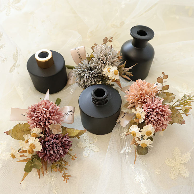 Faux Spiked Ball Aromatherapy Flowers - 2-Pack Wedding Home Decor (5.9x3.9x2 Inches)