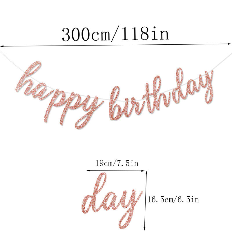 Bulk Glitter Happy Birthday Banner for Birthday Party Decorations Sparkling Party Supplies and Background Decor Wholesale