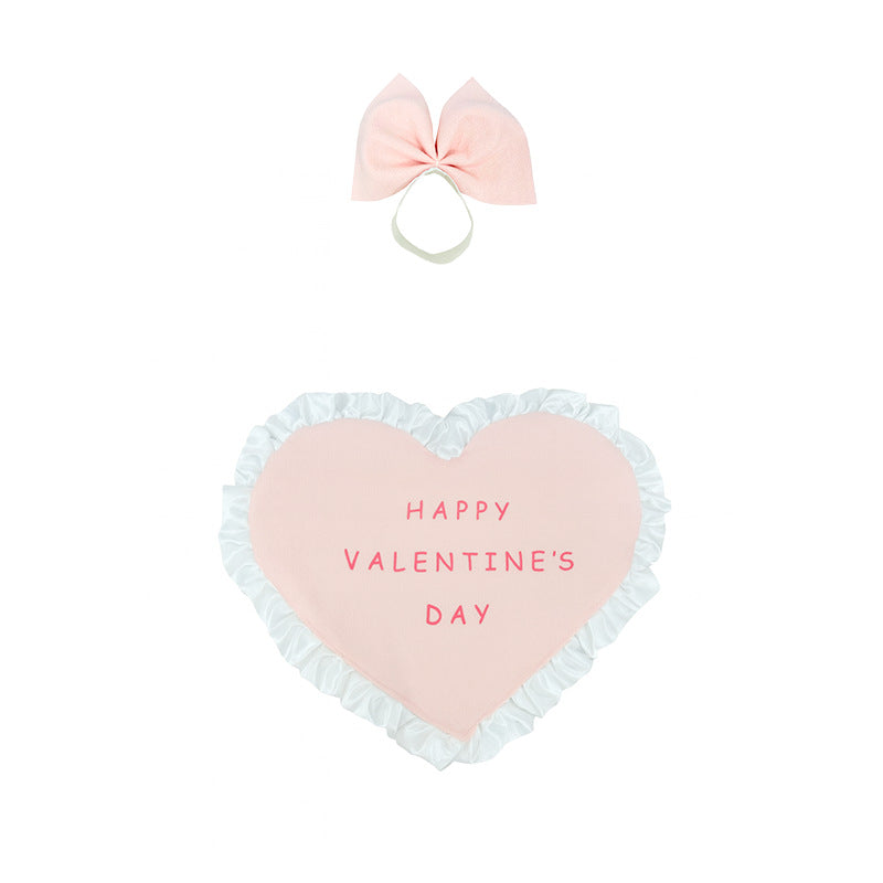 Valentine's Day Porch Goose Outfit - Pink Ruffled Heart | Fits 23-Inch Porch Geese