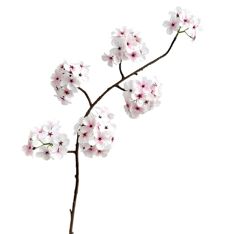 35" Artificial Pear Blossom Bush with 6 Blooms, Silk-Like Fabric, for Weddings, Events, and Home Decor