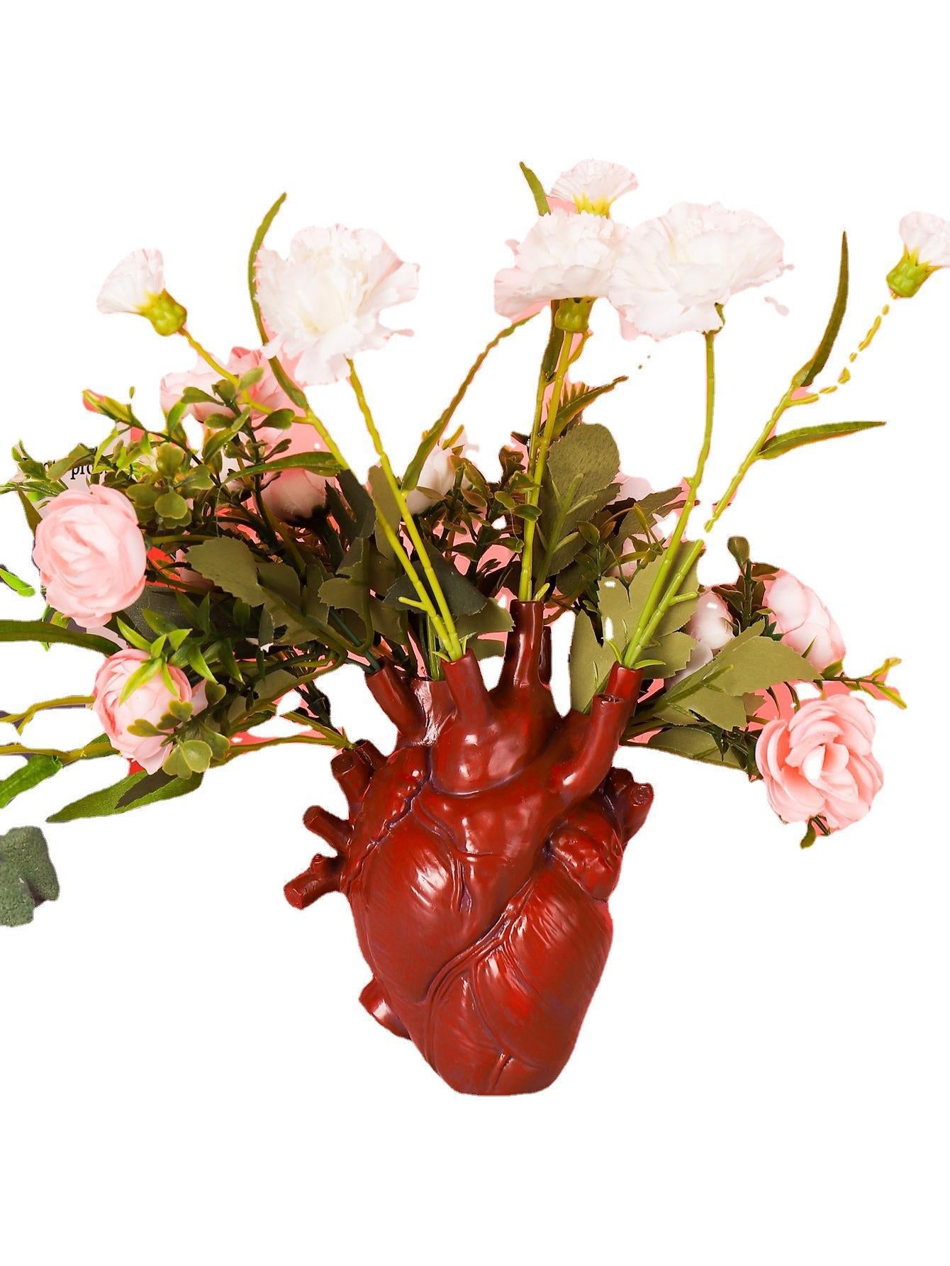 Bulk Resin Vase Planter Vase In The Shape Of Human Heart Desktop Art Craft Ornament Vase Room Decor Home Decoration Decor Wholesale