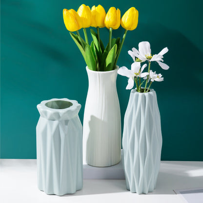 Bulk Imitation Ceramic Plastic Vases Shatterproof Flower Pot for Living Room Home Wedding Ceremony Centerpieces Arrangements Wholesale