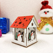 Wooden Christmas Hanging Ornaments 6 Pcs Santa Claus Snowman Deer Tree Pendants for Xmas Party Decorations