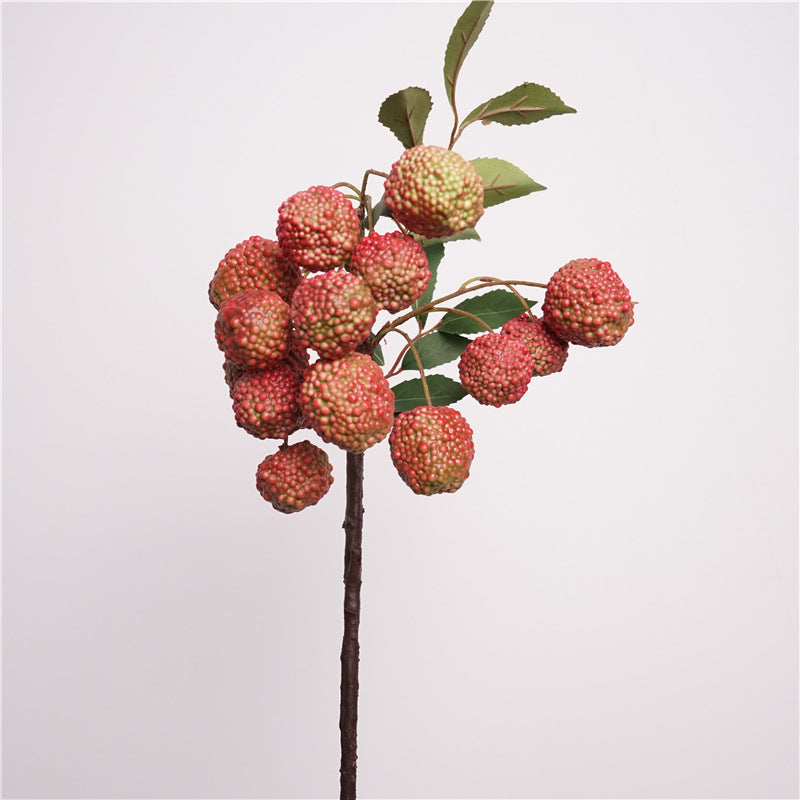 Artificial Lychee Branches with Fruit - Lifelike Decor for Living Room Floral Arrangements & Country - Style Displays