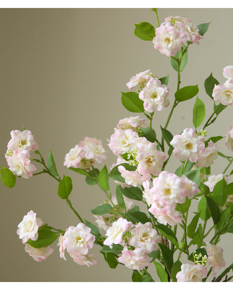Artificial Camellia Silk Flower, 34" Single Stem with 17 Blooms, Perfect for Home Decor, Weddings, and Events, Available in White, Pink, Purple, and Rose