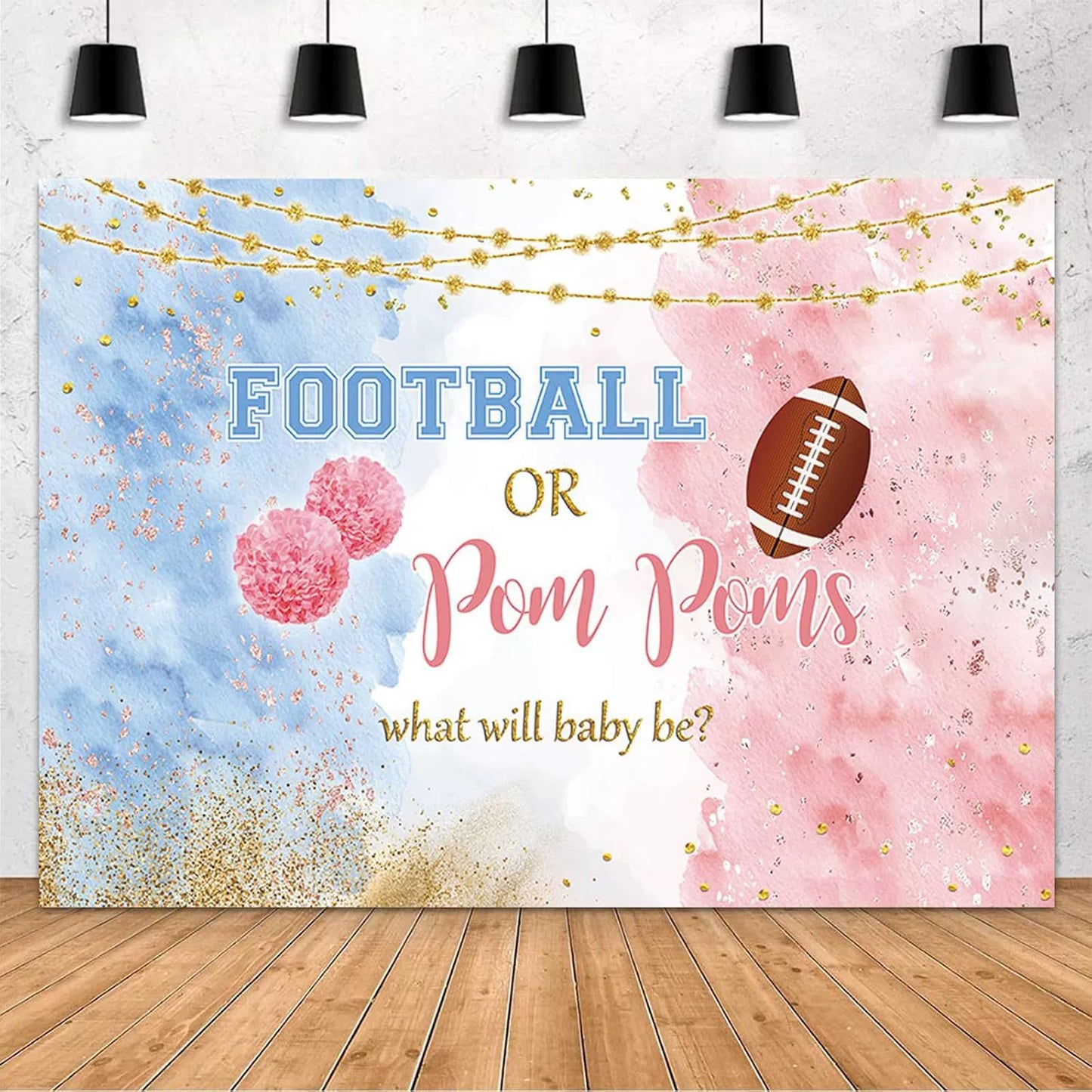 Gender Reveal Backdrop - Birthday & Party Decoration Banner - Photo Background for Celebrations