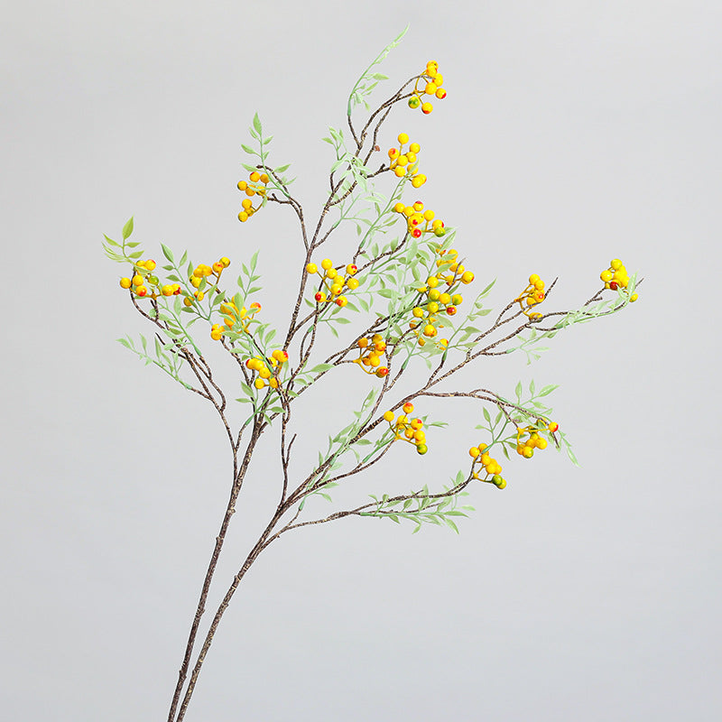 Artificial Coriaria Branches with Leaves & Berries, Single Stem 39", Realistic Faux Greenery for Home Decor, Wedding & Event Styling