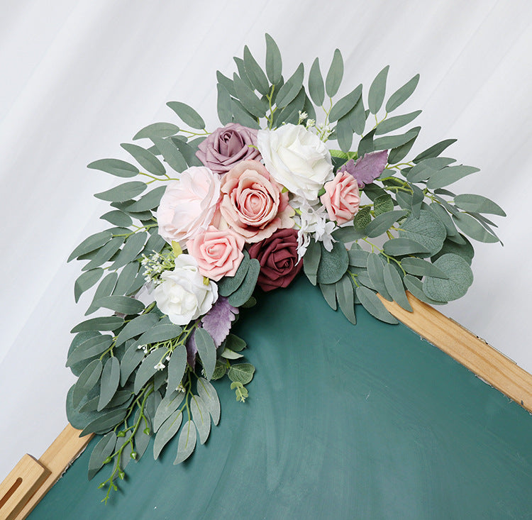2-Piece Artificial Welcoming Flowers Set for Ceremony Sign and Reception Decoration Bulk