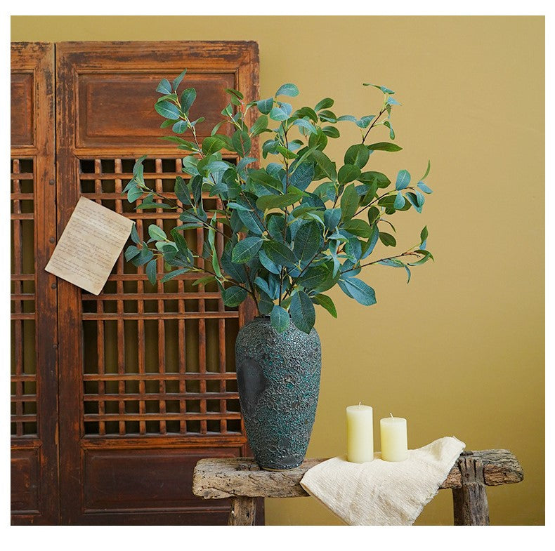 35" Artificial Autumn Eucalyptus Stems with Fall Leaves, 10 Pcs Silk Fall Decorations for Home and Office Floral Arrangements