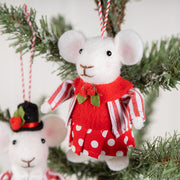 Bulk Christmas Felt Mice Ornaments 12 Pcs Hanging Decor for Tree Wreath Home Party Supplies
