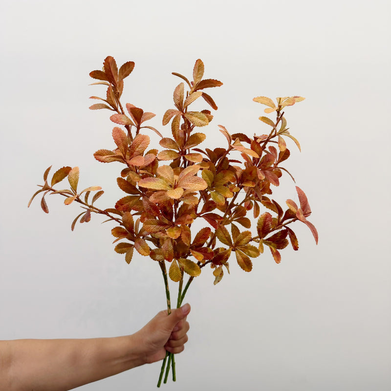 Artificial Boston Fern-Style Leaf Bush, Autumn Plastic Greenery Stem Filler for Floral Arrangements, Weddings & Home Decor