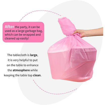 Bulk 2 Pack 54x108 Inch Tablecloth 169x29 Inch Disposable Table Skirt Set PEVA Waterproof Oil-Proof for Wedding Birthday Graduation Decor Wholesale