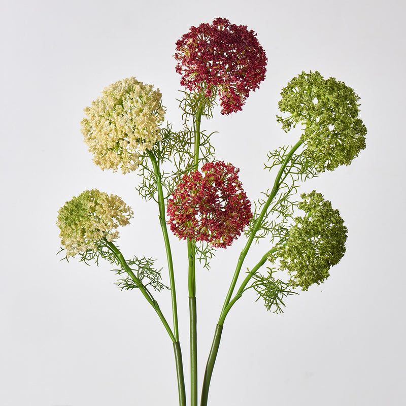 Artificial Lace Flower Bush with 2 Blooms, 29 Inches, Modern Style for Weddings, Home Decor, and Events