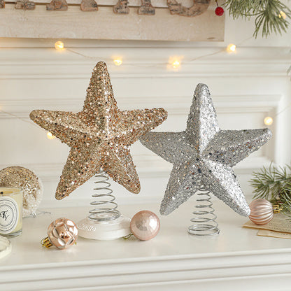 New Glitter Christmas Tree Topper Star - Sparkly Starburst Ornament for Xmas Decor