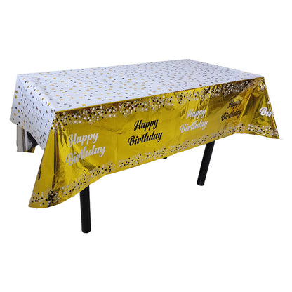Bulk 1 Pc Reusable Waterproof Happy Birthday Tablecloth Oil-Proof Disposable Table Cover for Kids' Birthday Party Boys Girls Decorations Wholesale