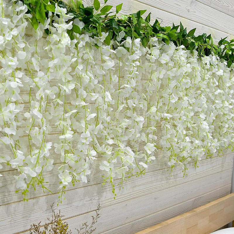 Bulk Wisteria Artificial Flowers 2025 Silk Touch Hanging Vine with UV Protection for Wedding Arch & Garden Party Decor Wholesale