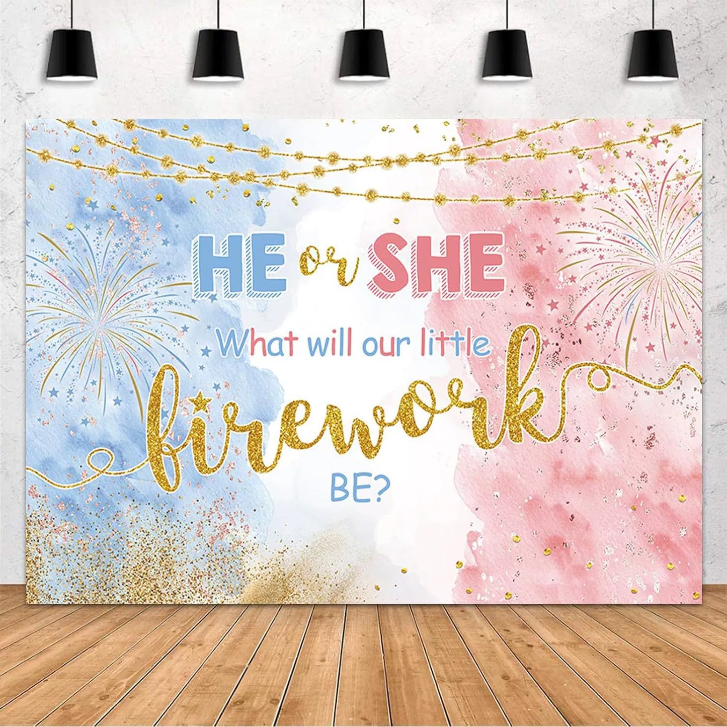Gender Reveal Backdrop - Birthday & Party Decoration Banner - Photo Background for Celebrations