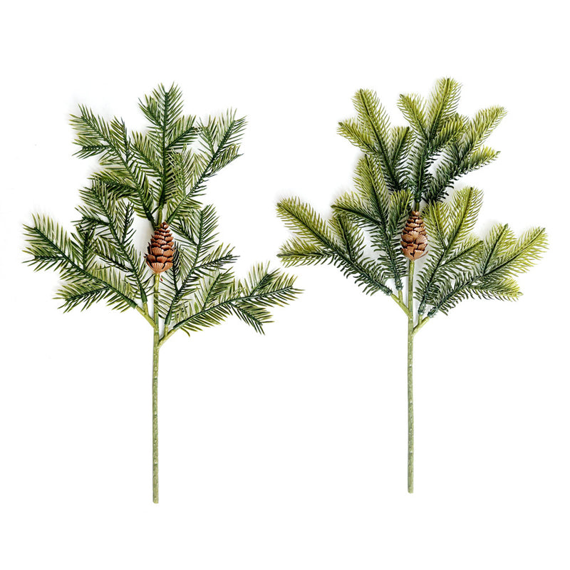 Artificial Red Berry & Pine Needle Christmas Stem, Plastic Faux Holly Pick for Wreaths, Floral Arrangements & Holiday Decor