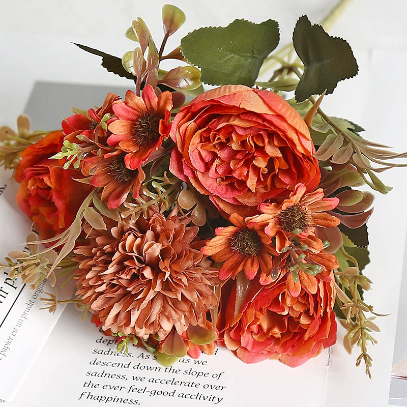 Bulk Peonies Bridal Bouquet Silk Flowers Flexible Stems Shatterproof for Anniversary Vase Arrangements Boho Home Decor Wholesale