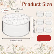 Bulk 1 Pc Clear Acrylic Flower Vase with 12 Holes Floral Arranger Round Vase for Table Centerpiece Home Wedding Decor Wholesale