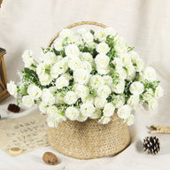 Artificial Carnation & Hydrangea Bouquet, 12.2" Tall, 7.09" Wide, for Event & Venue Styling