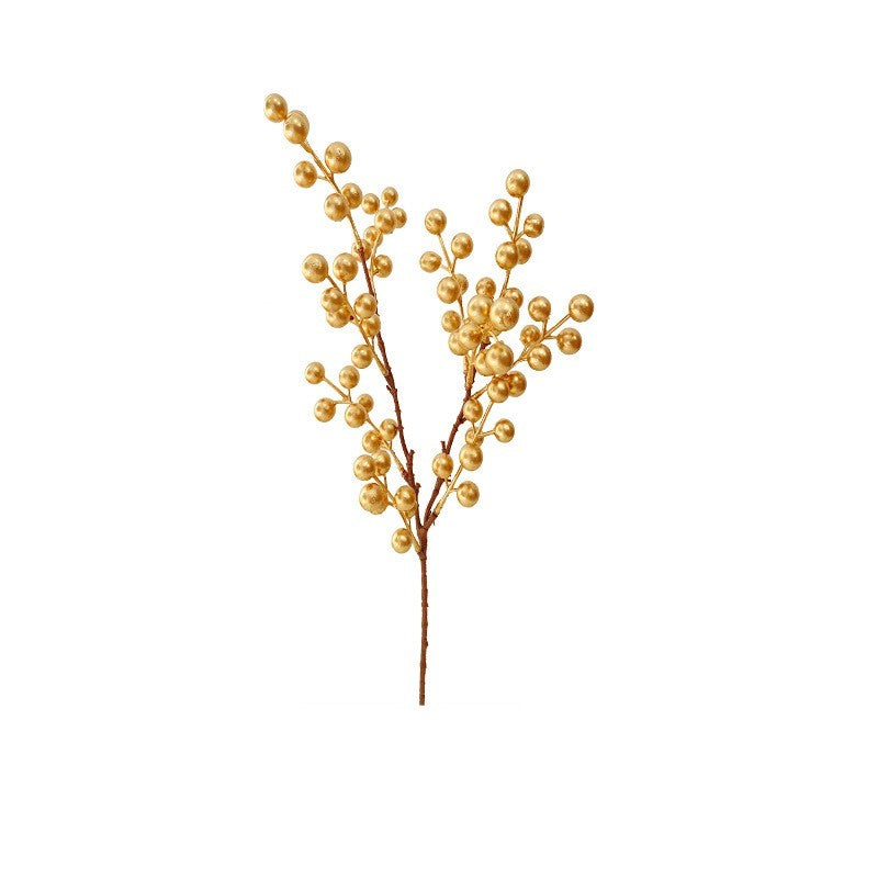 Artificial Christmas Golden Berry Twig 13 Inch 10 Pcs Bulk New Year Holiday Decor