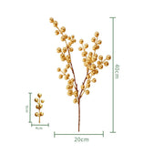 Artificial Christmas Golden Berry Twig 13 Inch 10 Pcs Bulk New Year Holiday Decor