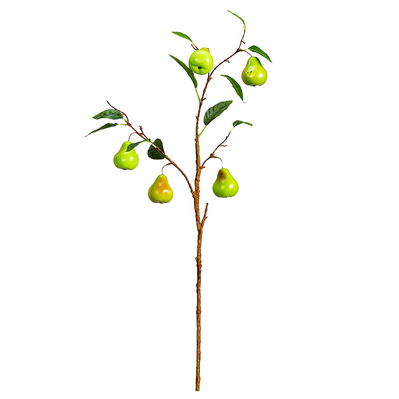 Artificial Pear Branch, Single Stem with 5 Realistic Foam Pears, 39" Tall, Home & Commercial Decor