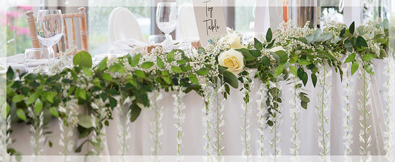 Bulk Wisteria Artificial Flowers 2025 Silk Touch Hanging Vine with UV Protection for Wedding Arch & Garden Party Decor Wholesale