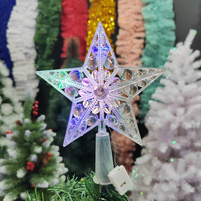 5.9 Inch Glittered Artificial Christmas Star Tree Topper for Holiday Decor Bulk Pack