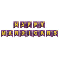 Bulk 12 Pcs 35X59 Inch Purple Mardi Gras Backdrops Banner for Mardi Gras Party Wholesale