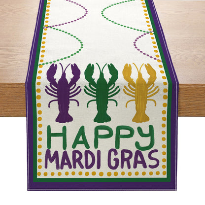 Bulk 2 Pcs 13X70 Inch Mardi Gras Table Runners For Holiday Party Decor Indoor Home Room Decor Wholesale