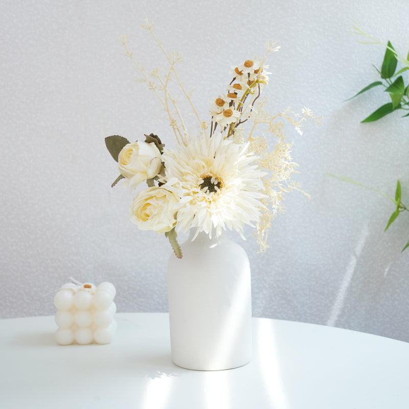 Artificial Peony Bouquet, 3-Bloom Silk-Like Flower Arrangement, 13" Tall, for Home Decor, Weddings & Events