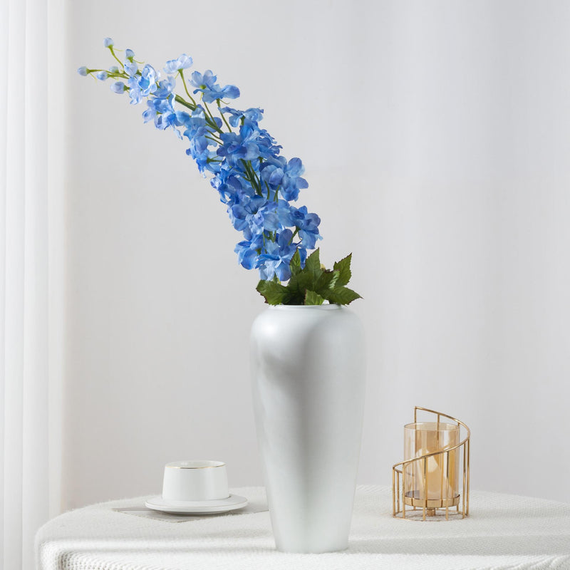 45" Artificial Delphinium Bush, Silk-Like Fabric, Modern Style for Weddings, Home Decor, and Events