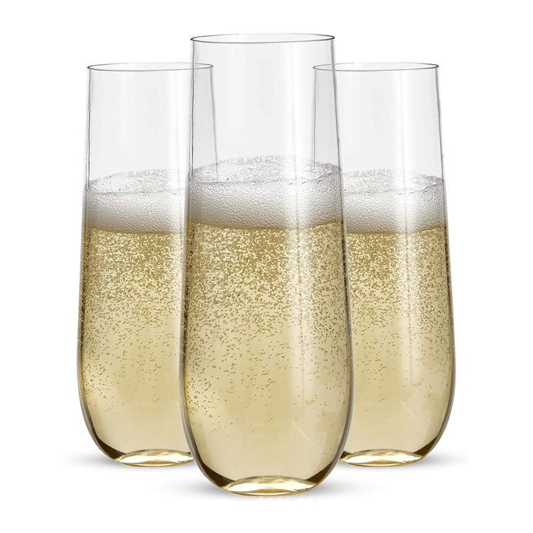 Bulk 20 Pcs Plastic Champagne Flutes 9 OZ Clear Shatterproof Wine Glass Wholesale