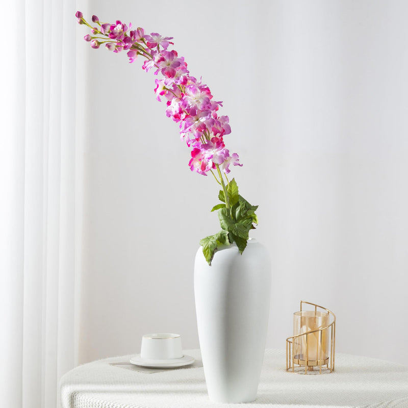 45" Artificial Delphinium Bush, Silk-Like Fabric, Modern Style for Weddings, Home Decor, and Events