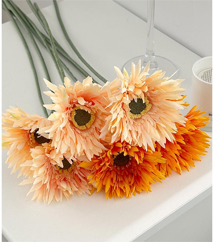 Bulk 10 Pcs Artificial African Daisies Real Touch Silk Chrysanthemum Flower for Wedding Bridal Bouquet Party Home Kitchen Wholesale